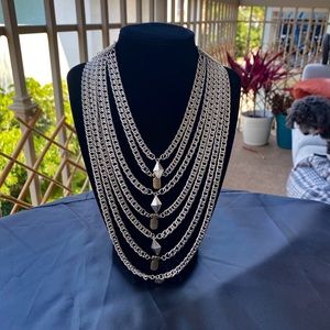 Free People, Silver Layered Chain Necklace